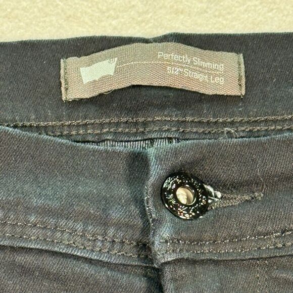 Levi's 512 Jeans‎ Womens 28x30 Black Perfectly Slimming Bootcut Black Stretch - Picture 7 of 14